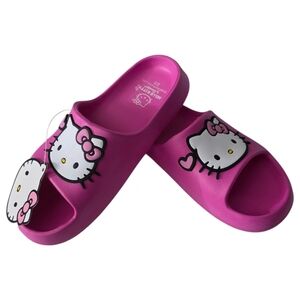 Hello Kitty By Sanrio Girls Kids Slip Ons Slides Sandals Hot Pink Size 2/3